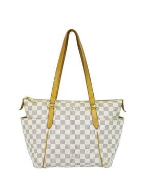 Louis Vuitton LV Totally PM Damier Azur Shoulder Bag Tote White Gray Second